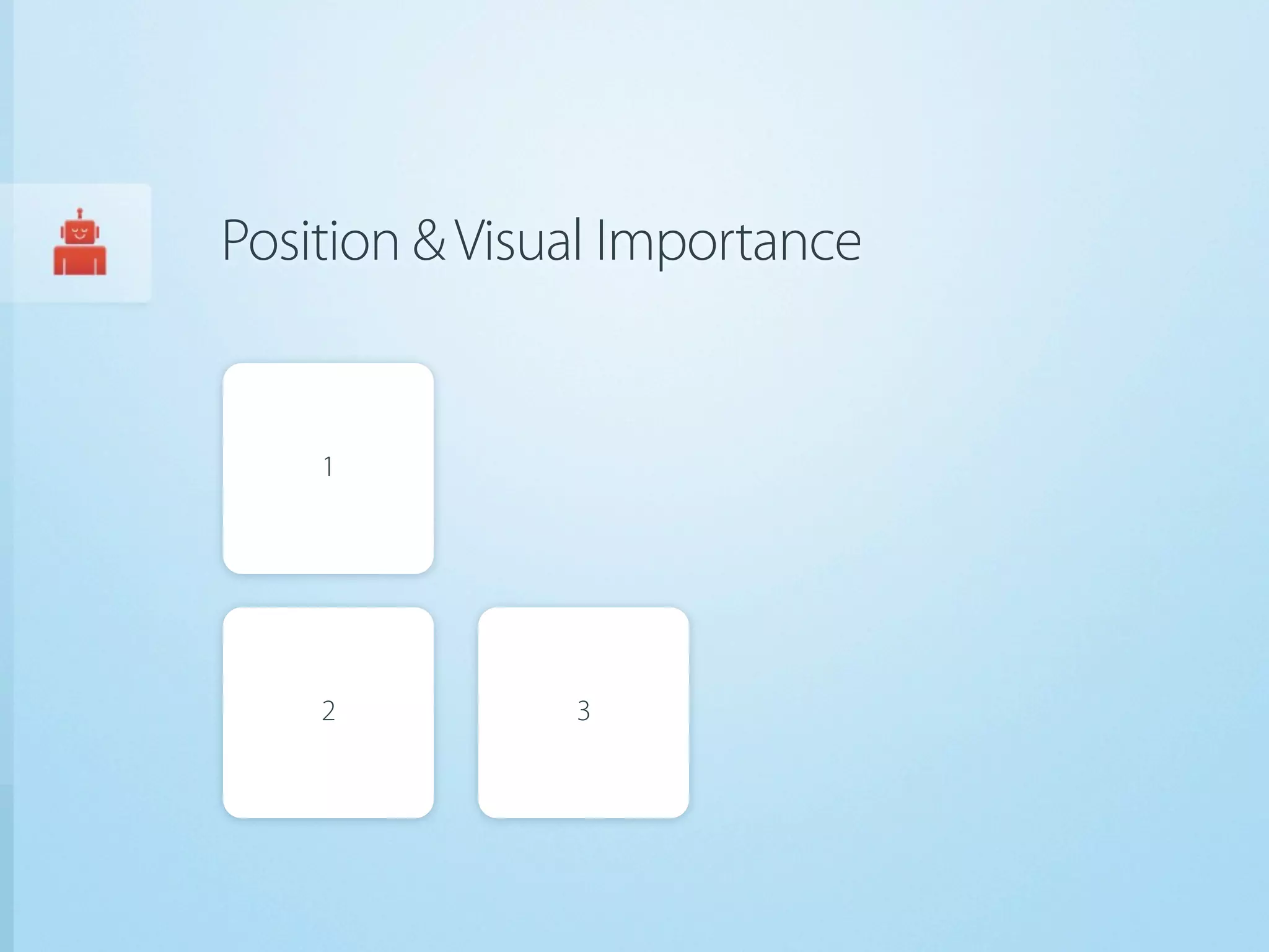 Position & Visual Importance


    1




    2          3
 