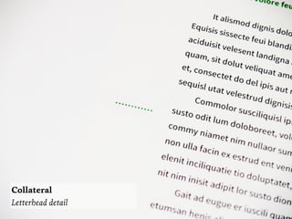 Collateral
Letterhead detail
 