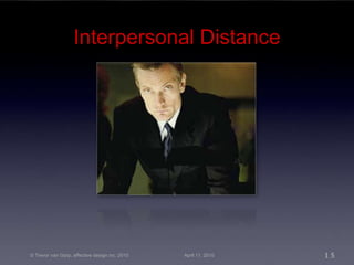 Interpersonal Distance © Trevor van Gorp, affective design inc. 2010 April 11, 2010 