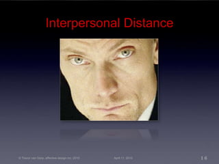Interpersonal Distance © Trevor van Gorp, affective design inc. 2010 April 11, 2010 