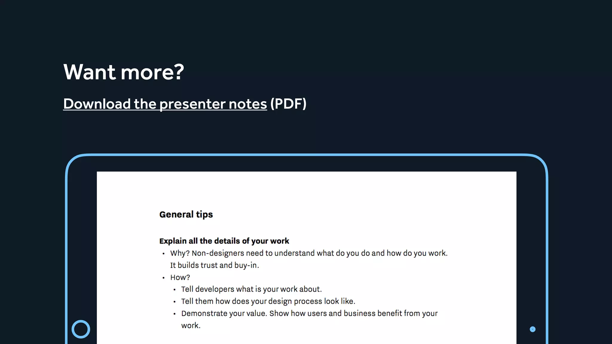 Want more?
Download the presenter notes (PDF)
 