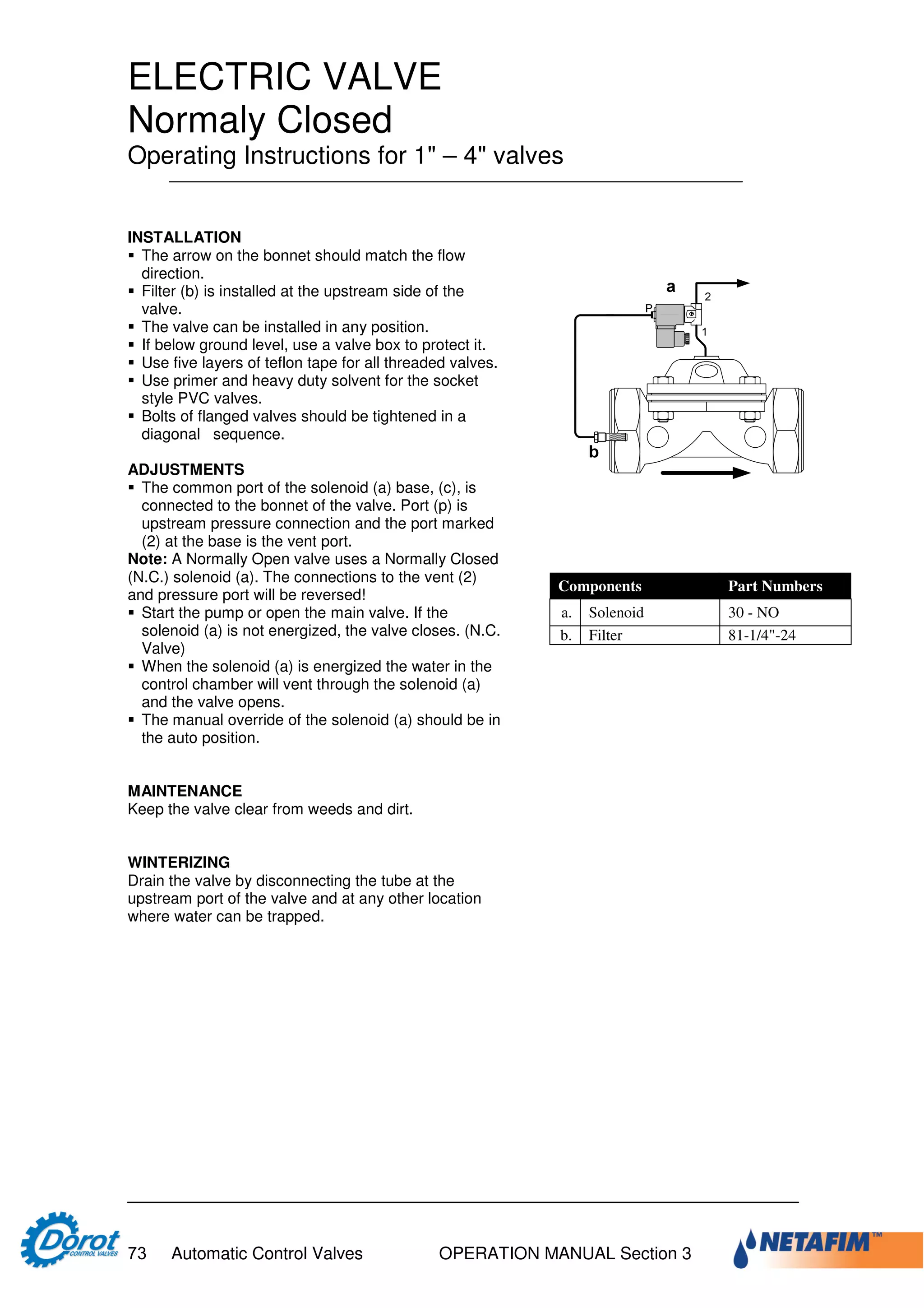Designer and operator manual dorot | PDF