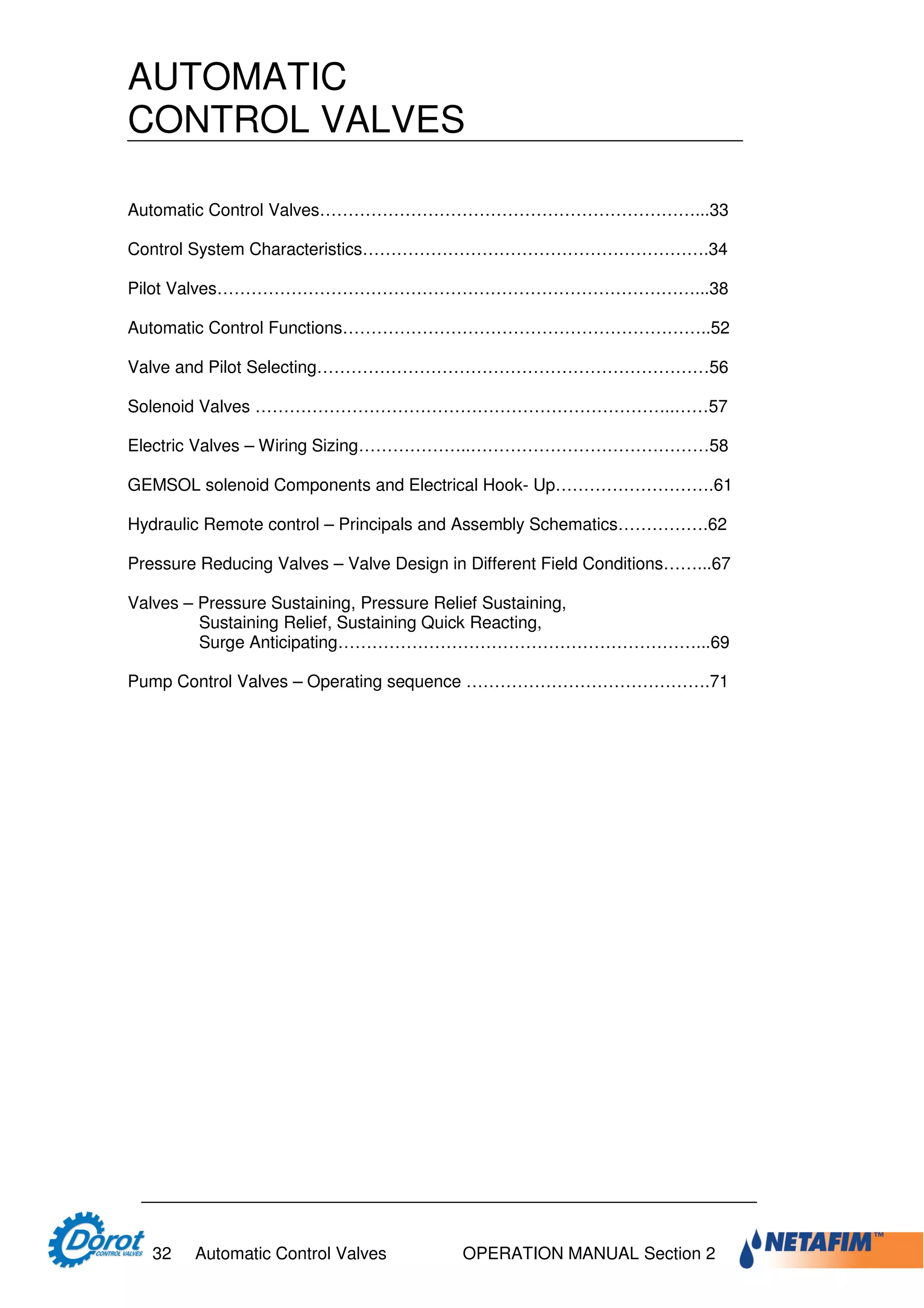 Designer and operator manual dorot | PDF