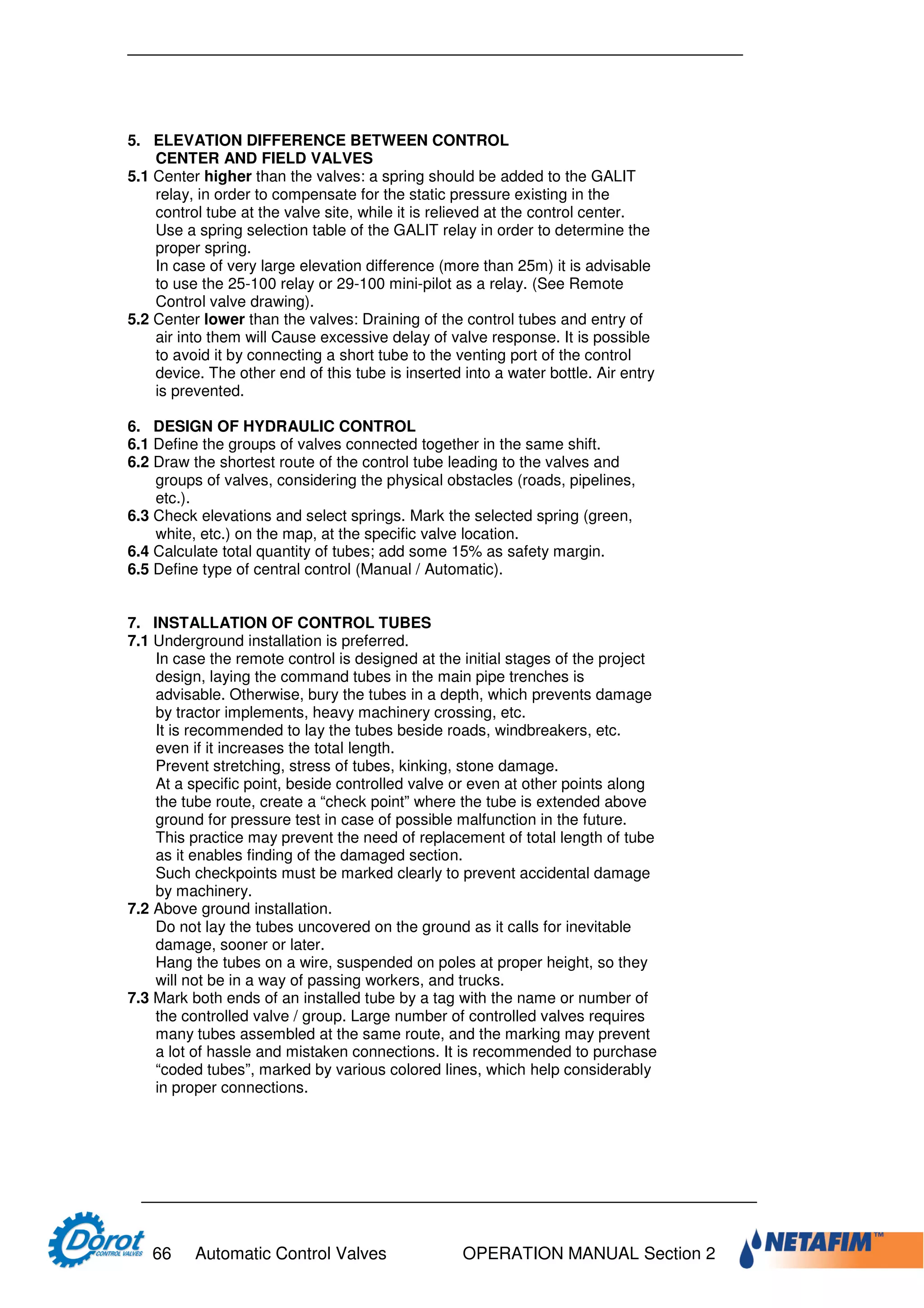 Designer and operator manual dorot | PDF