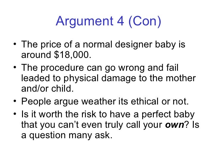 argumentative essay designer babies