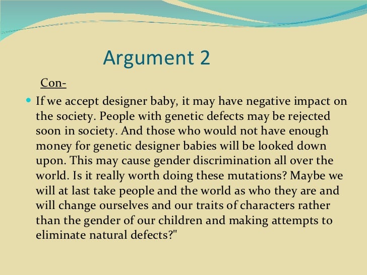 argumentative essay designer babies