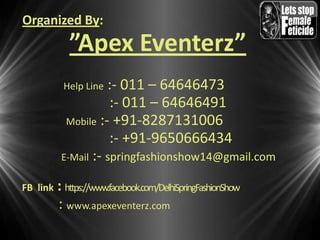 Designer proposal for Delhi Spring Fashion Show 2014
