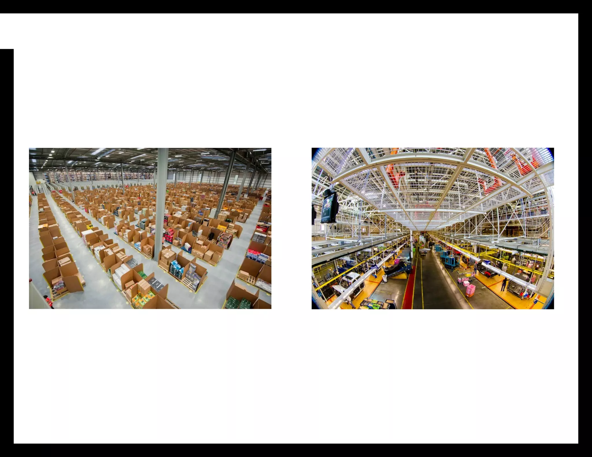 The back end doesn’t look like UPS, but Ford Motor
Company. When you click on on buy you start a
manufacturing process at the factory nearest you,
instead of a delivery process from a warehouse far
away.
 