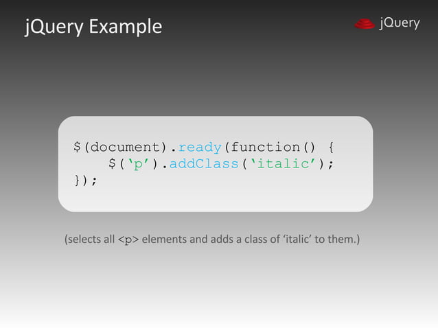 Designers Guide To jQuery | PPT