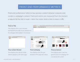 CONTENT COMPLEXITY METRICS
14A DESIGNER’S GUIDE TO WEB PERFORMANCE
Content complexity refers to how complex a website’s co...