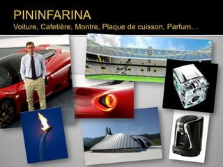 PININFARINA

Voiture, Cafetière, Montre, Plaque de cuisson, Parfum…

 