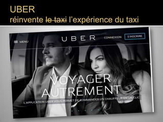 UBER

réinvente le taxi l’expérience du taxi

 