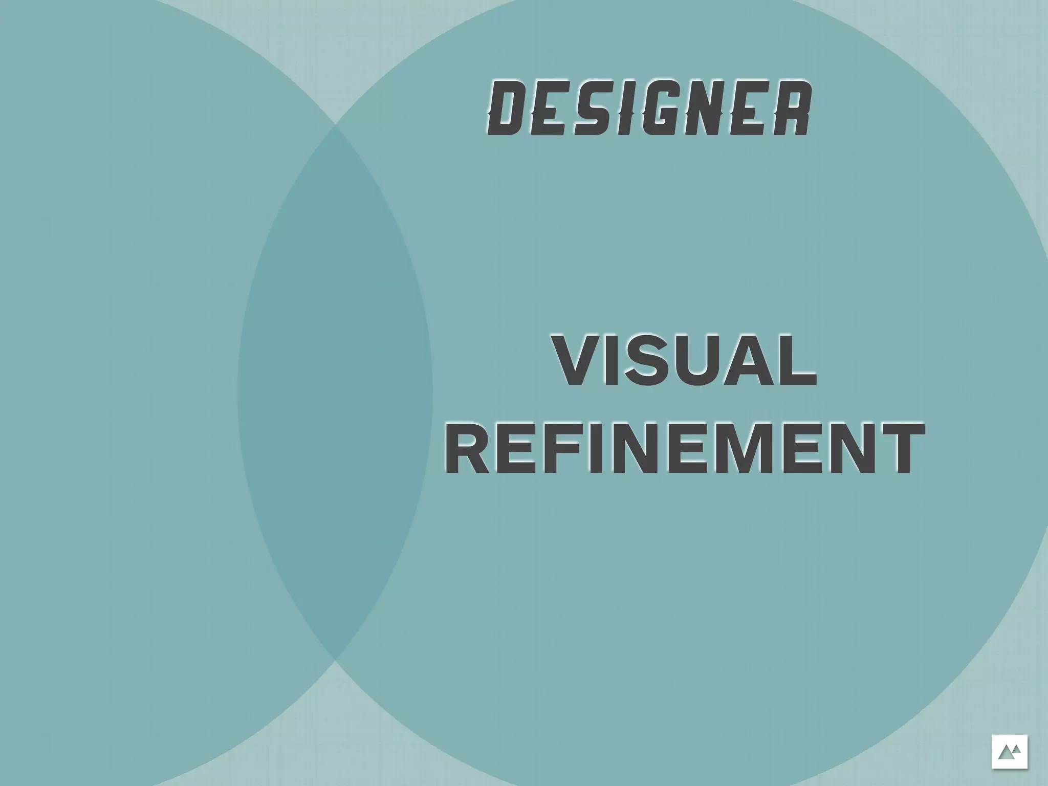 DESIGNER


  VISUAL
REFINEMENT
 