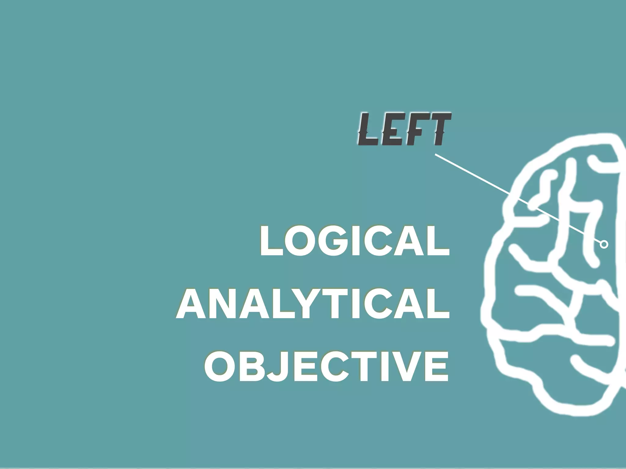 LEFT

   LOGICAL
ANALYTICAL
 OBJECTIVE
 