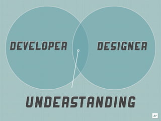 DEVELOPER   DESIGNER




  UNDERSTANDING
 