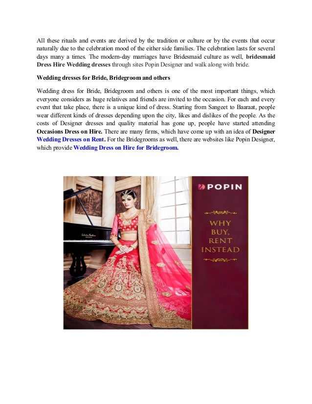 Designer Wedding Dresses On Rent