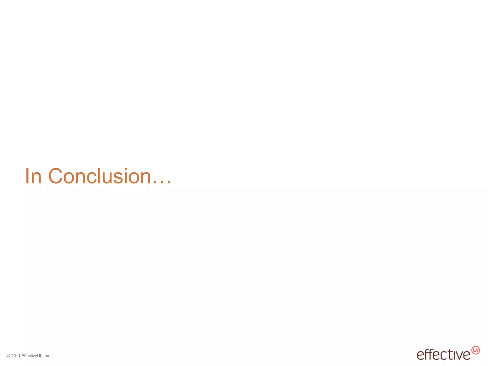 In Conclusion… 