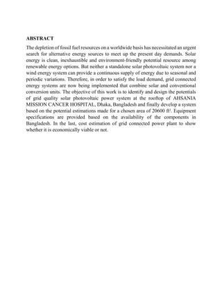 Design & estimation of rooftop grid tied solar pv system | PDF