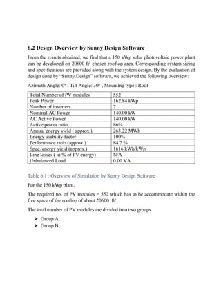 Design & estimation of rooftop grid tied solar pv system | PDF