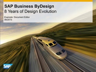 CONFIDENTIAL
Example: Document Editor
06/2013
SAP Business ByDesign
8 Years of Design Evolution
 