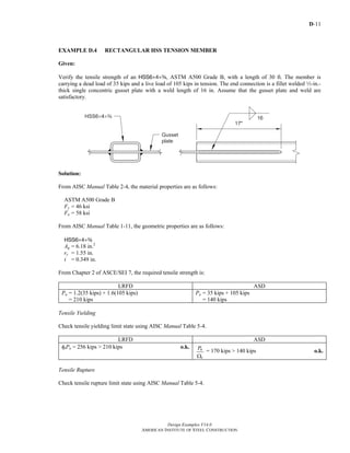Design examples aisc diseño en acero ejercicios | PDF