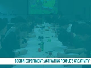 DESIGN EXPERIMENT: ACTIVATING PEOPLE’S CREATIVITY
 