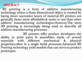Design &amp; fabrication model of 3 d printing machine