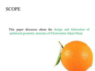 Design & fabrication of electrostatic inkjet head using silicon ...