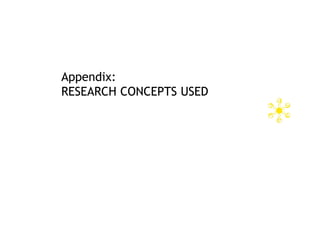 Appendix:
RESEARCH CONCEPTS USED
 