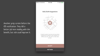 Another prep screen before the
iOS notification. They did a
better job here leading with the
benefit, but still could improve it.
 