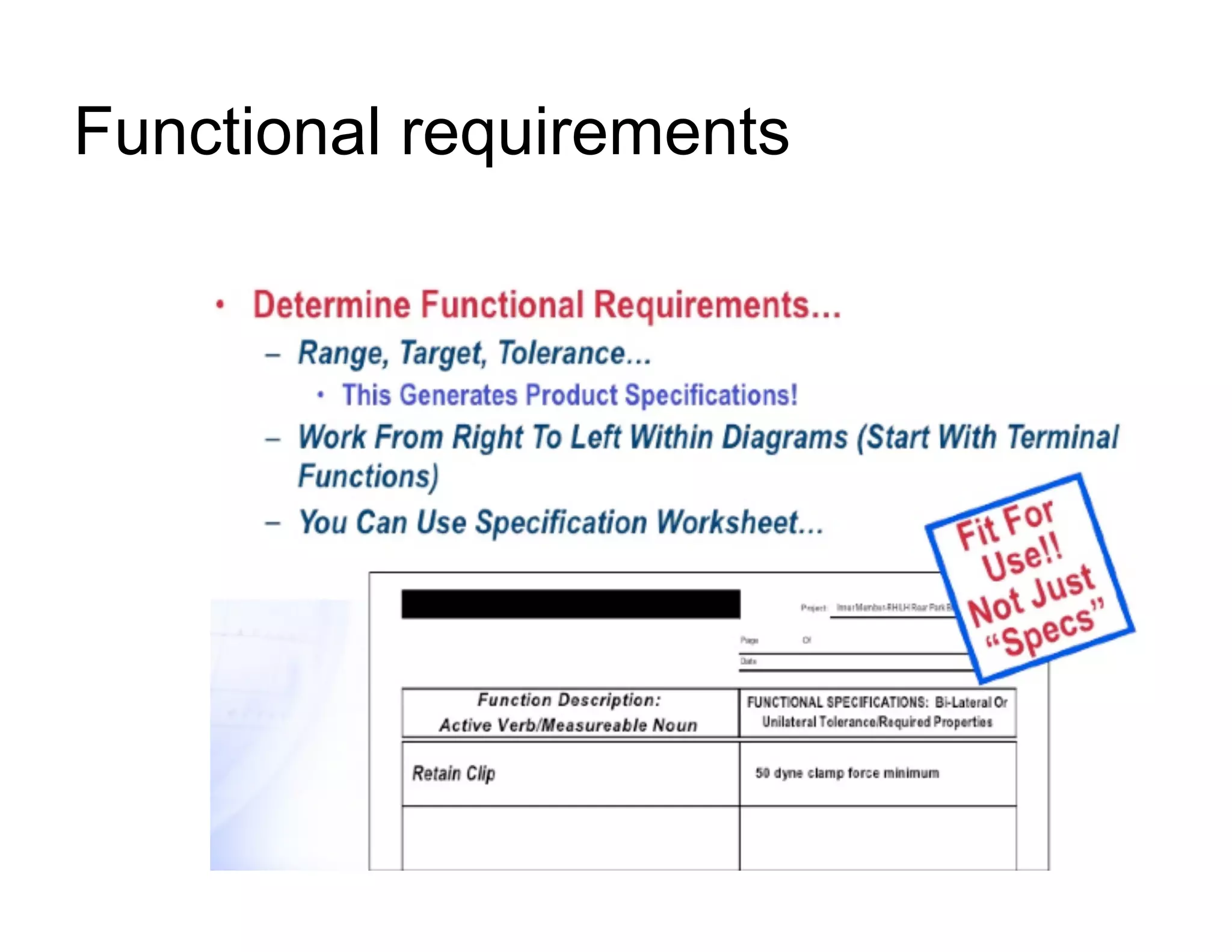 Functional requirements
 