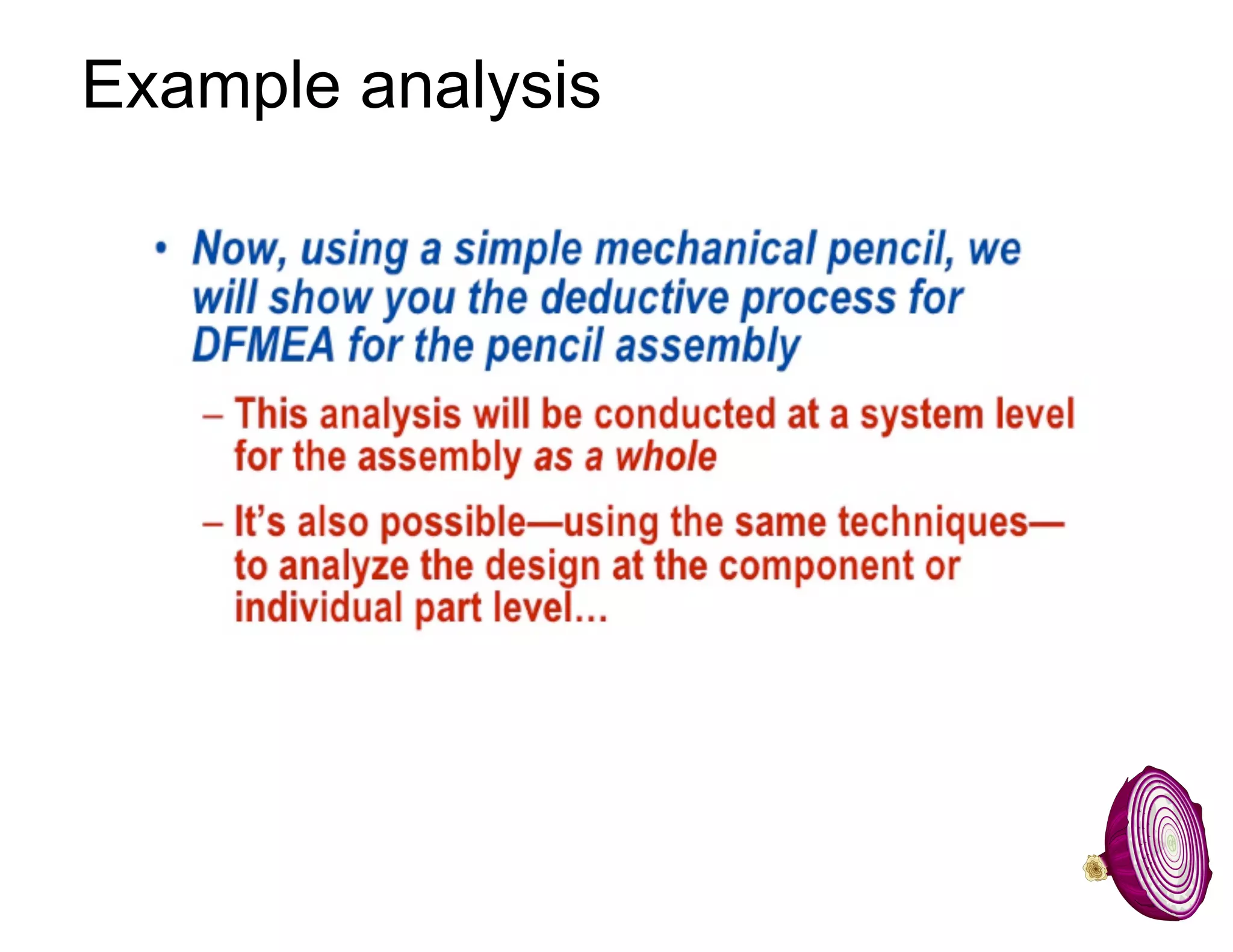 Example analysis
 