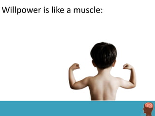 Willpower is like a muscle:
 