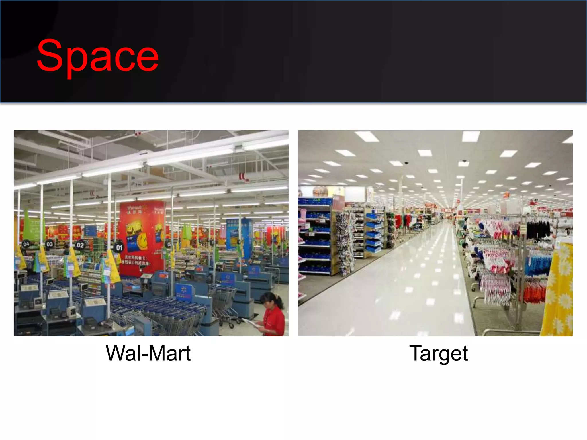 Space




  Wal-Mart   Target
 