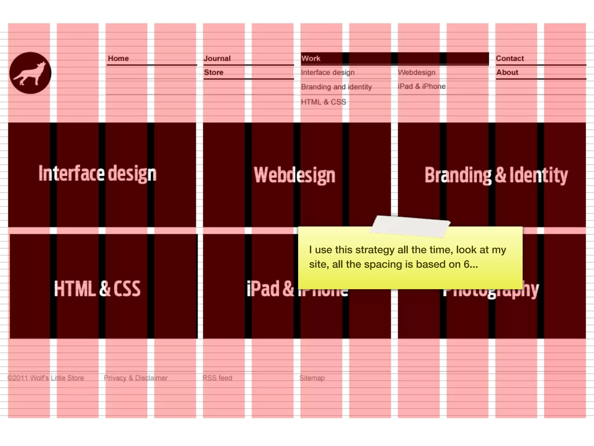 I use this strategy all the time, look at my
      site, all the spacing is based on 6...




103
 