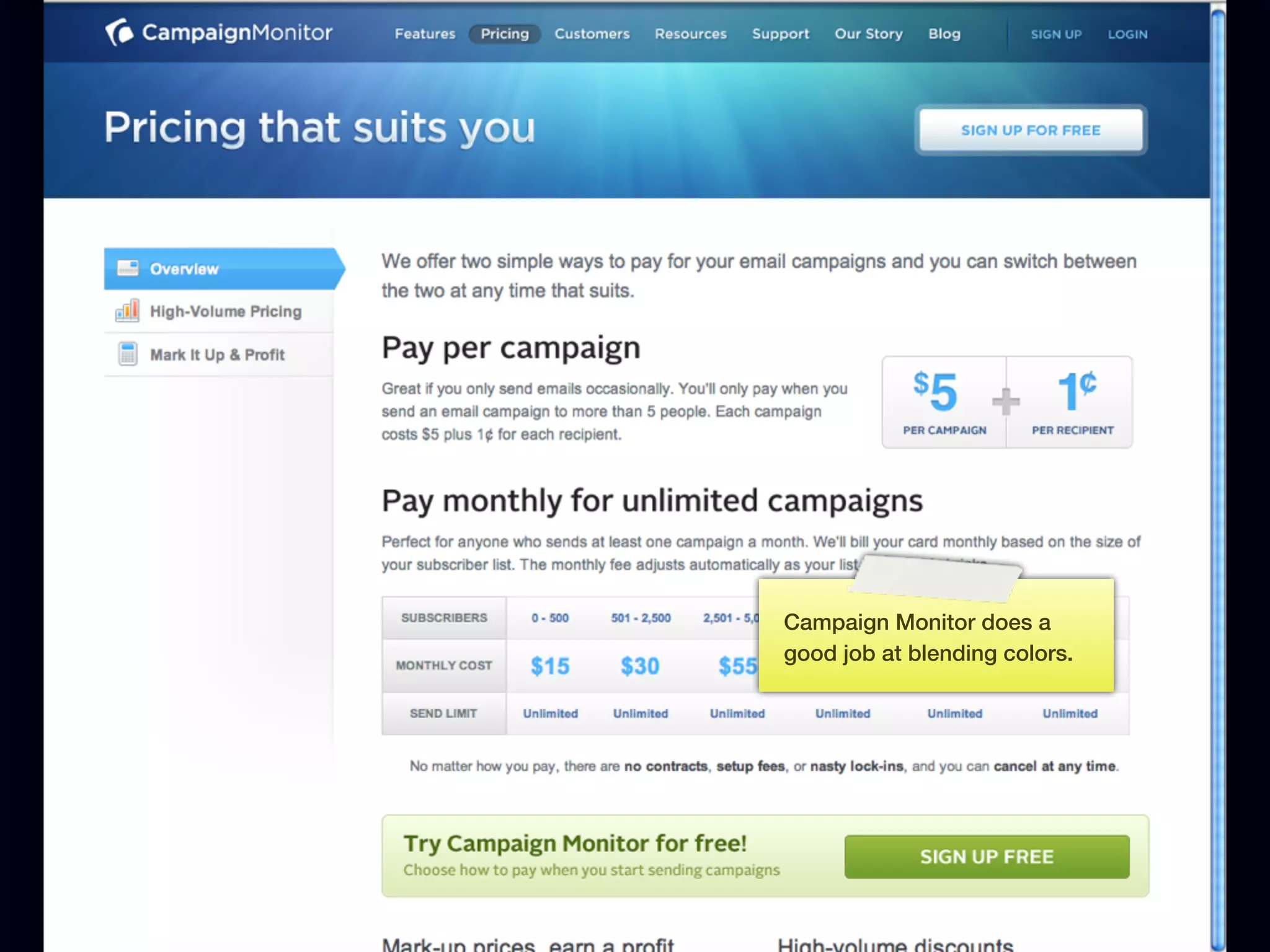 Campaign Monitor does a
      good job at blending colors.




139
 