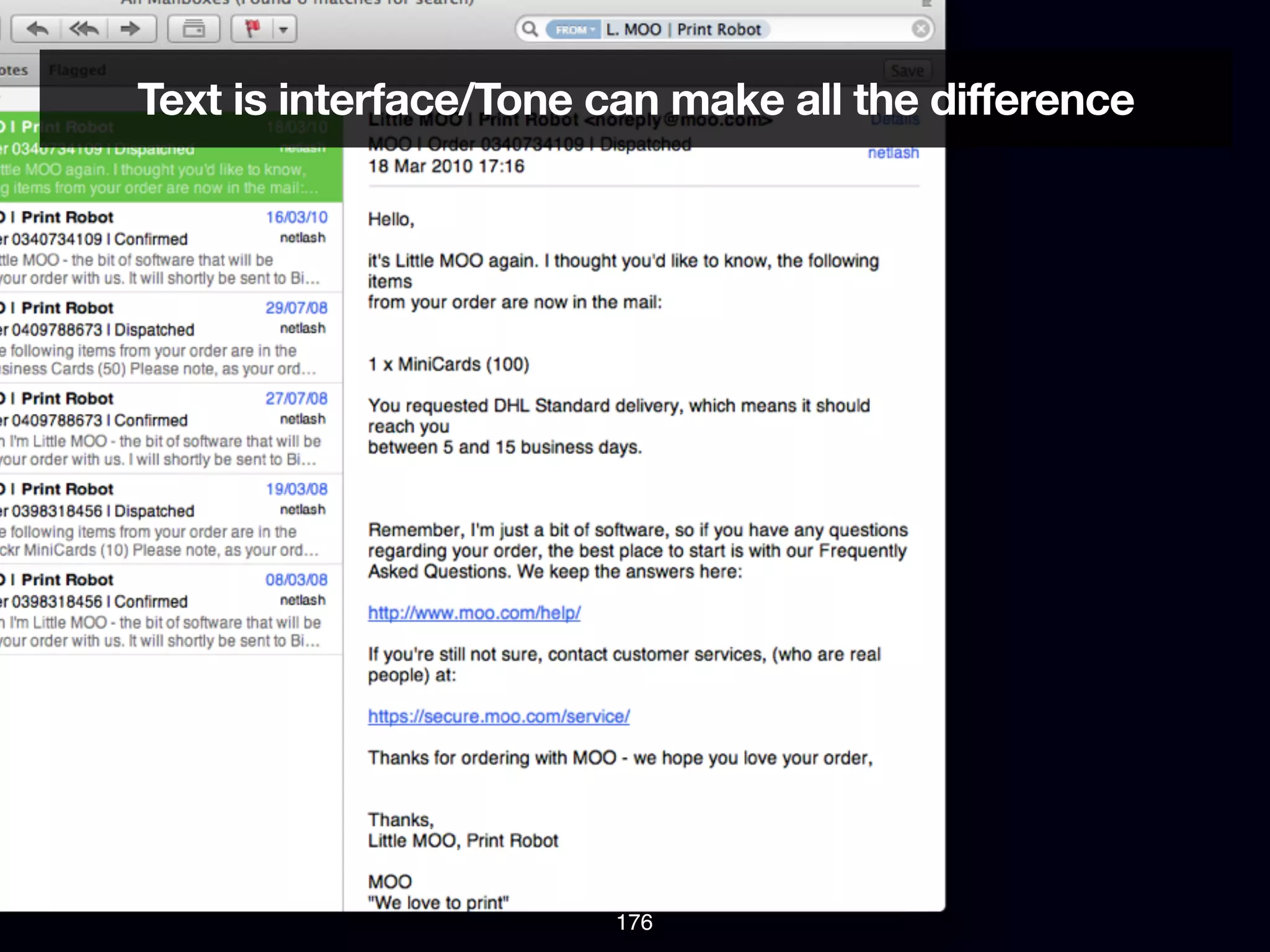 Text is interface/Tone can make all the difference




                       176
 