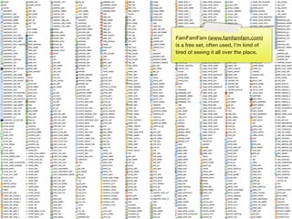 FamFamFam (www.famfamfam.com)
      is a free set, often used, I’m kind of
      tired of seeing it all over the place.




154
 