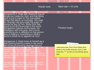 I add some text, this is from Moby Dick
     (book in the public domain). Now, it still
     looks like **** so let’s do something about
     that.




95
 