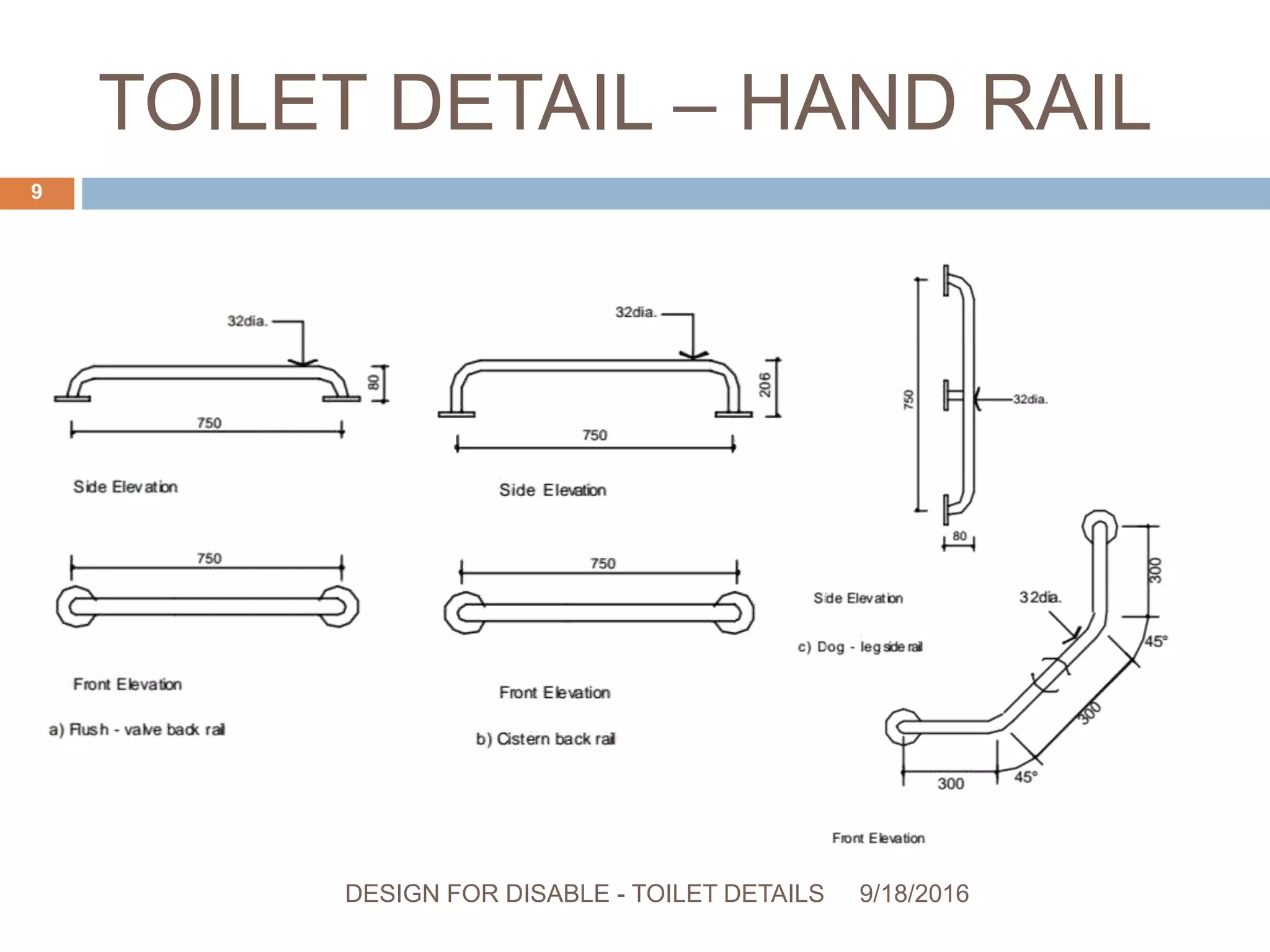 Design for disable – toilet details | PPTX