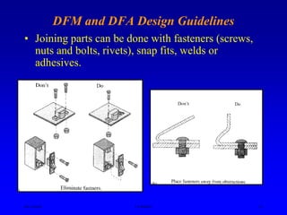 General Guidelines for Design for Manufacturing and Assembly | PPT