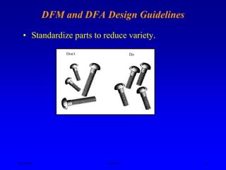 General Guidelines for Design for Manufacturing and Assembly | PPT