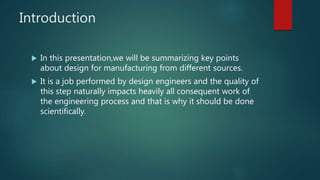 Design for manufacturing ppt anas lahrichi | PPTX