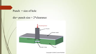 Punch = size of hole
die= punch size + 2*clearance
 