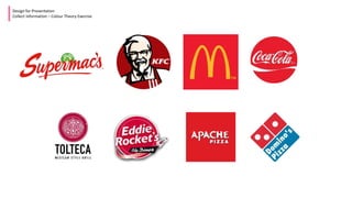 Design for Presentation
Collect Information – Colour Theory Exercise
 