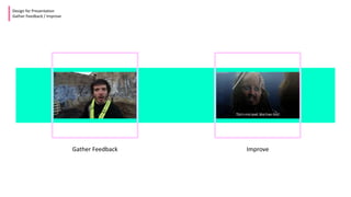 Design for Presentation
Gather Feedback / Improve
Gather Feedback Improve
 