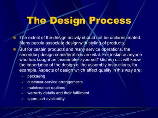 Design For Quality Examples Design for quality (1) | PPTX