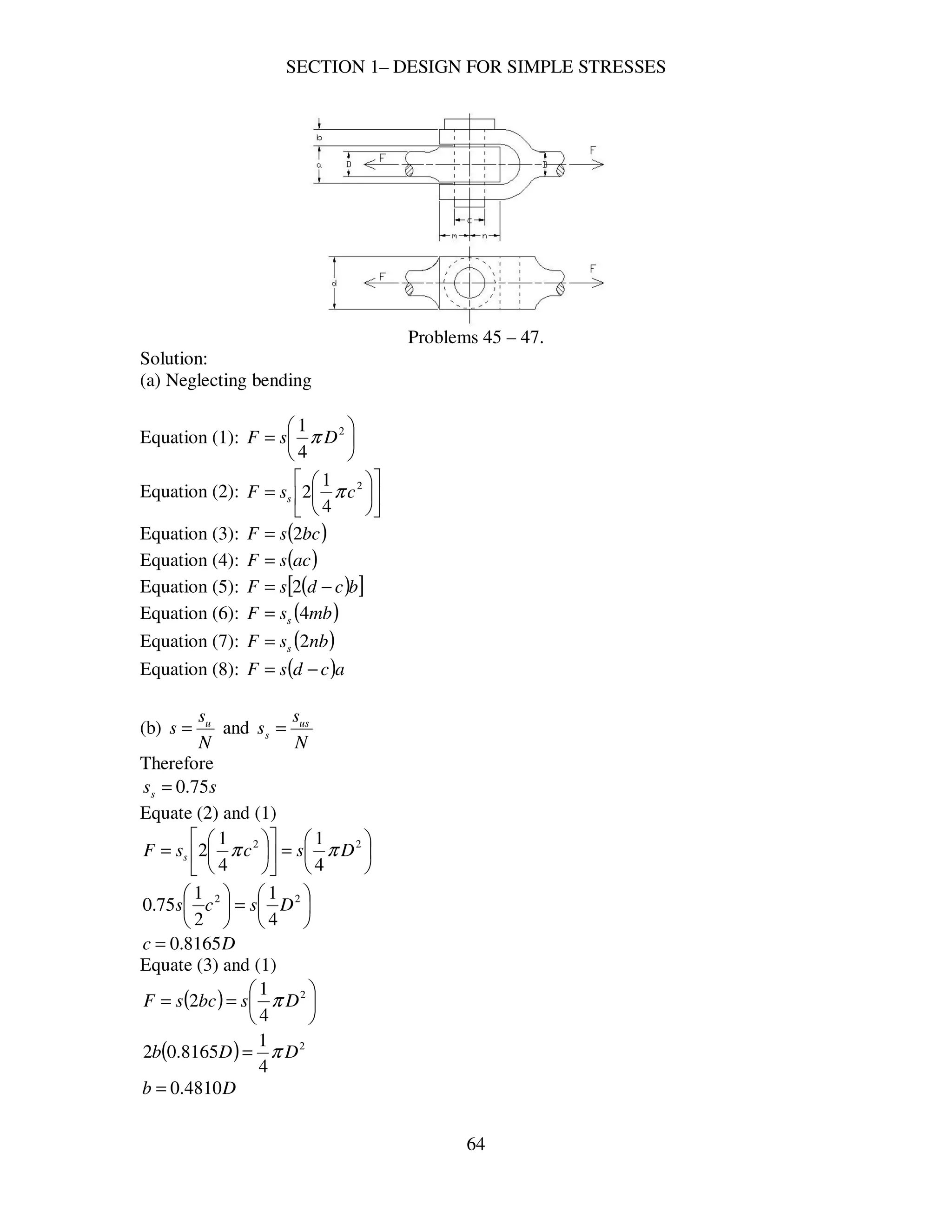 Design Of Machine Elements Design For Simple Stresses Design Of Machine Elements Design For Simple Stresses