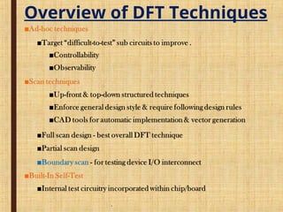 Comprehensive Design for Testability (DFT) Techniques in Circuit Design ...