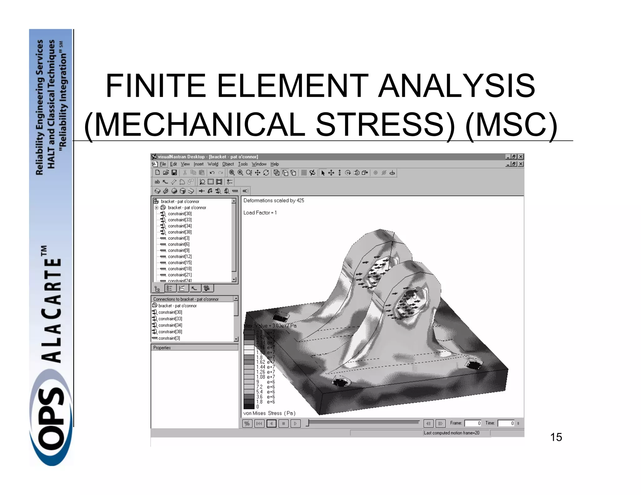 FINITE ELEMENT ANALYSIS
(MECHANICAL STRESS) (MSC)




                        15
 